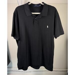 Polo Ralph Lauren Men’s Black Cotton Pony Logo Short Sleeve Polo Shirt XXL‎